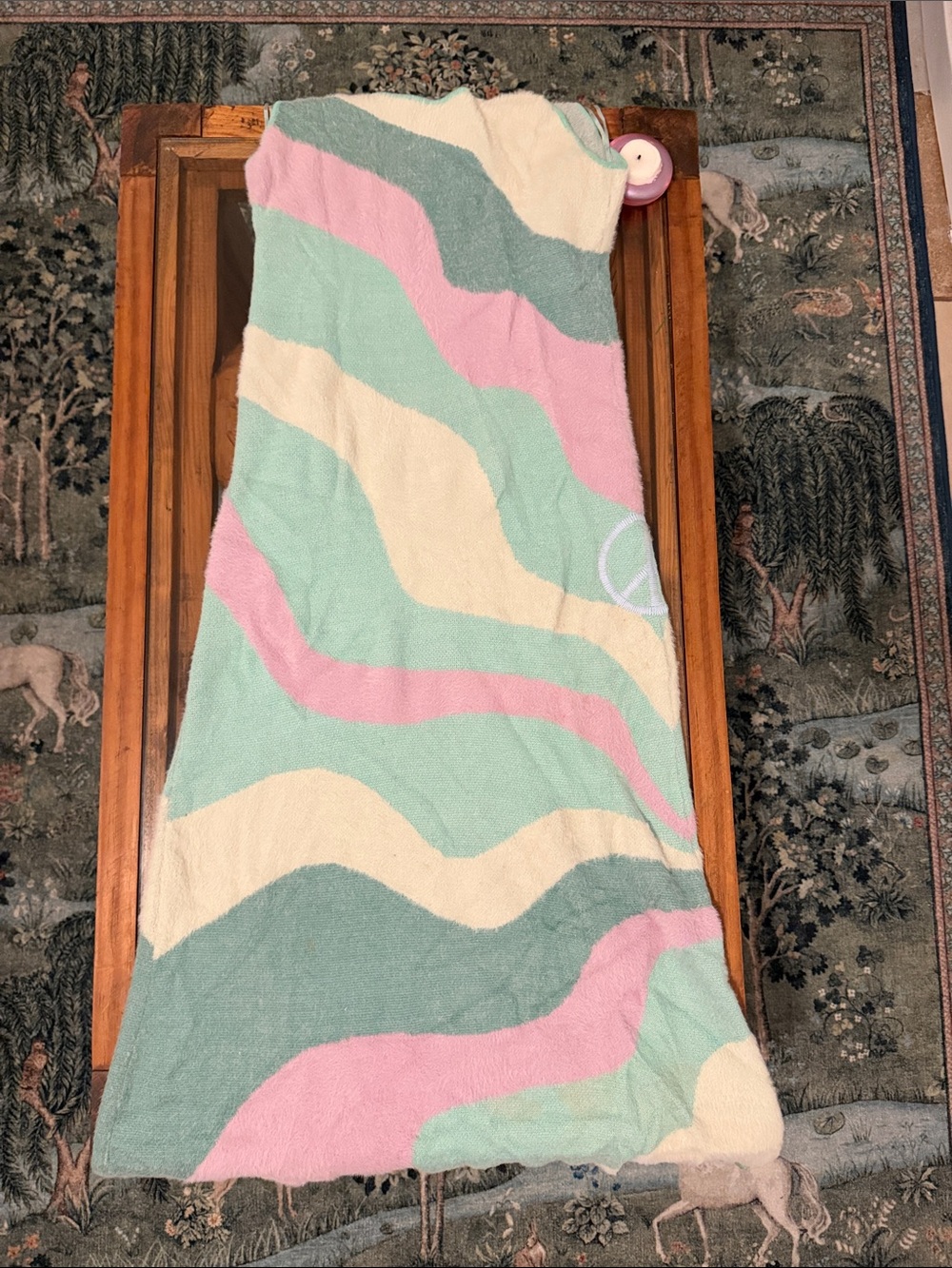 House of Sunny Pastel Wave Knit Dress - Pink, Mint & Cream